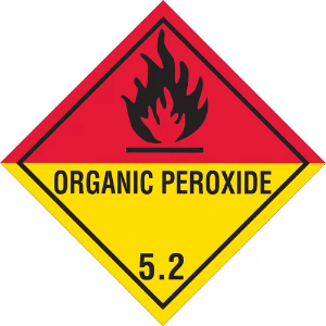 D.O.T. Hazard Labels - Organic Peroxide - 5.2, 4 x 4"