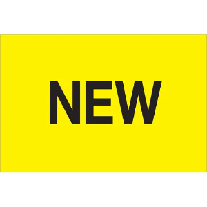 Inventory Control Labels, "NEW", 2 x 3", Fluorescent Yellow