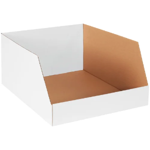 Jumbo Corrugated Bin Boxes, 20 x 24 x 12", White