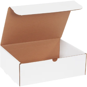 12 1/8 x 9 1/4 x 4" White Corrugated Literature Mailer Boxes