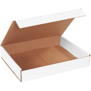 12 x 9 x 2" White Corrugated Mailer Boxes