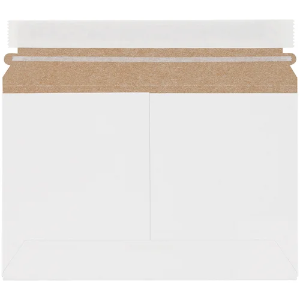 Side Loading StayFlats Lite Mailers, 9 1/2 x 6", White, Peel and Seal