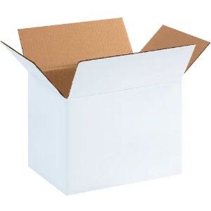 11 1/4 x 8 3/4 x 8" White Corrugated Shipping Boxes