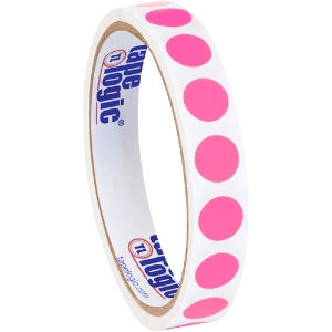 Blank Inventory Circle Labels - Fluorescent Pink, 1/2"