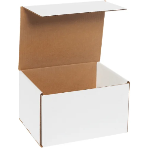 10 x 8 x 6" White Corrugated Mailer Boxes