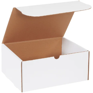 11 1/8 x 8 3/4 x 5" White Corrugated Literature Mailer Boxes