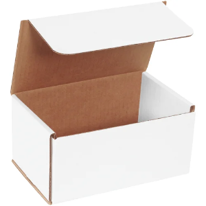 8 x 5 x 4" White Corrugated Mailer Boxes