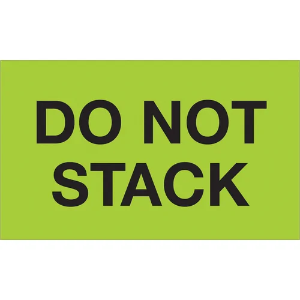 "Do Not..." Shipping Labels - Do Not Stack, Green, 3 x 5"