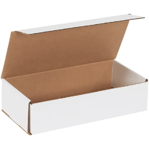 12 x 6 x 3" White Corrugated Mailer Boxes