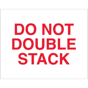 "Do Not..." Shipping Labels - Do Not Double Stack, White / Red, 8 x 10"