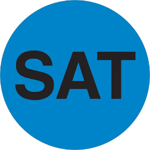 Circle Days of the Week Labels, "SAT", 2", Blue