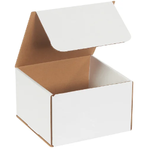 8 x 8 x 5" White Corrugated Mailer Boxes