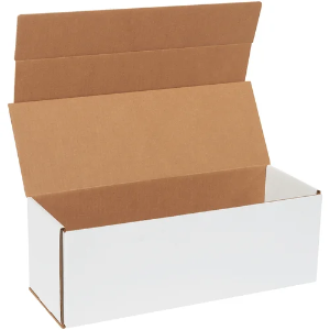 17 x 6 x 6" White Corrugated Mailer Boxes