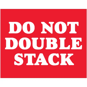 "Do Not..." Shipping Labels - Do Not Double Stack, Red, 8 x 10"