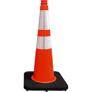 Slimline Traffic Cones, 28", Reflective, Orange