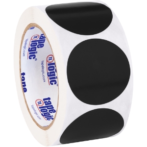 Blank Inventory Circle Labels - Black, 2"