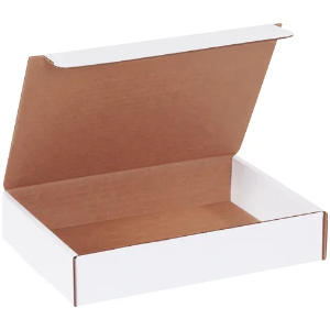 9 x 6 1/2 x 1 3/4" White Corrugated Literature Mailer Boxes