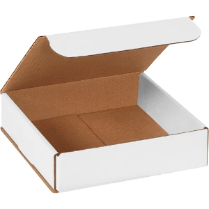 8 x 8 x 2" White Corrugated Mailer Boxes