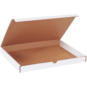 13 x 10 x 1 1/4" White Corrugated Literature Mailer Boxes