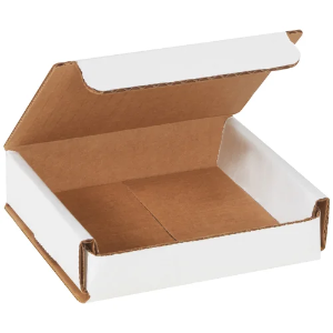 4 x 4 x 1" White Corrugated Mailer Boxes