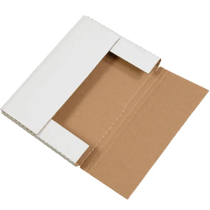 12 1/8 x 9 1/8 x 1" White Easy Fold Mailer Boxes