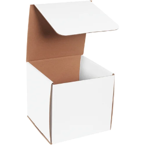 8 x 8 x 8" White Corrugated Mailer Boxes