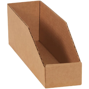 Corrugated Bin Boxes, 3 x 12 x 4 1/2", Kraft