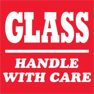 Glass Handle With Care - Shipping and Handling Labels