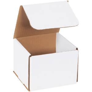 5 x 5 x 4" White Corrugated Mailer Boxes