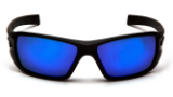 Full Frame Safety Glasses - Black Frame / Blue Mirror Lens