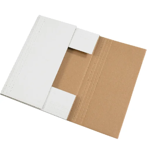 15 x 11 1/8 x 2" White Easy Fold Mailer Boxes