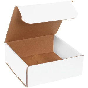 8 x 8 x 3" White Corrugated Mailer Boxes