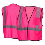 Colored Reflective Safety Vest, Pink, 2XL-3XL