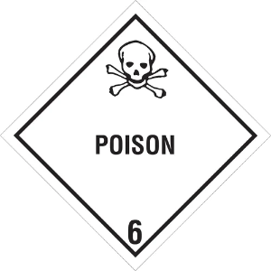 D.O.T. Hazard Labels - Poison - 6, 4 x 4"