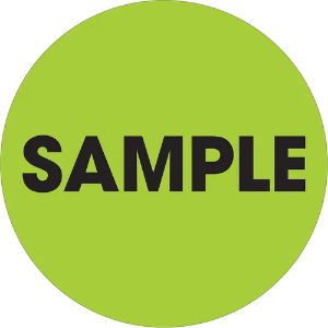 Circle Inventory Control Labels, "SAMPLE", 2", Fluorescent Green