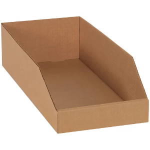 Corrugated Bin Boxes, 8 x 18 x 4 1/2", Kraft