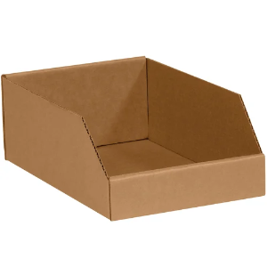 Corrugated Bin Boxes, 10 x 12 x 4 1/2", Kraft