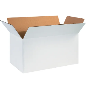 24 x 12 x 12" White Corrugated Shipping Boxes