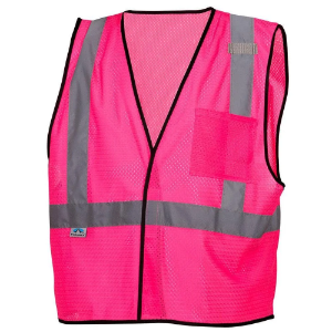 Colored Reflective Safety Vest, Pink, 2XL-3XL