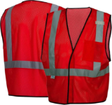 Colored Reflective Safety Vest, Red, 2XL-3XL