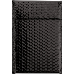 Glamour Bubble Mailers, 7 1/2 x 11", Black