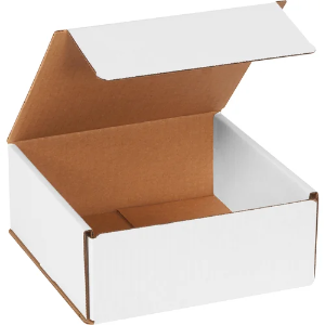 7 x 7 x 3" White Corrugated Mailer Boxes