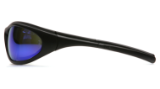 Contour Full Frame Safety Glasses - Black Frame / Blue Mirror Lens