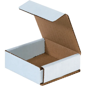 3 x 3 x 1" White Corrugated Mailer Boxes