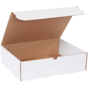 14 1/4 x 11 1/4 x 4" White Corrugated Literature Mailer Boxes