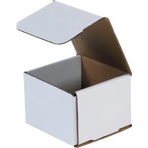 4 x 4 x 3" White Corrugated Mailer Boxes