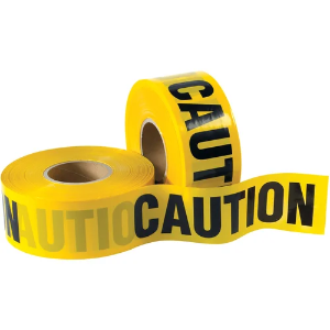 Safety Barricade Tape, 3" x 1000', Caution, Yellow