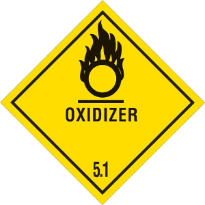D.O.T. Hazard Labels - Oxidizer - 5.1, 4 x 4"