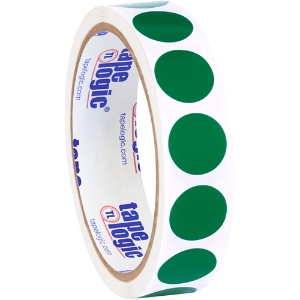 Blank Inventory Circle Labels - Green, 3/4"