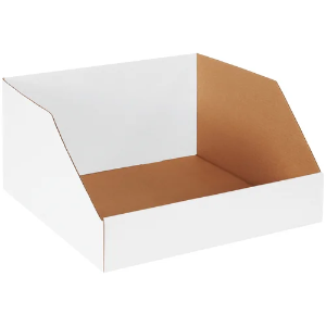 Jumbo Corrugated Bin Boxes, 18 x 18 x 10", White